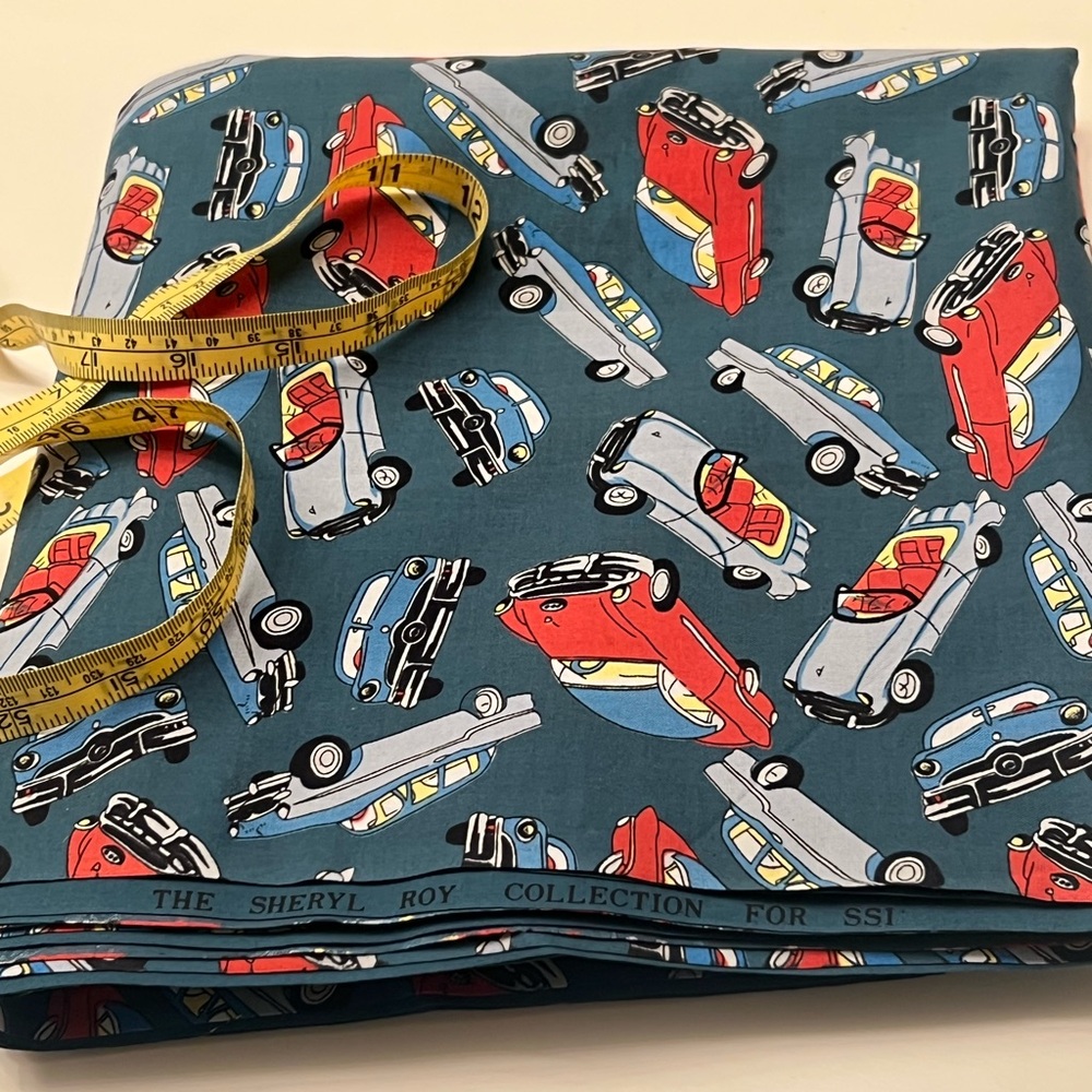 Kids Car Print Pants - Teal